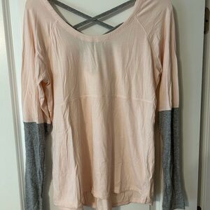 CALIA by Carrie Underwood Blush and Charcoal Long Sleeve Tee